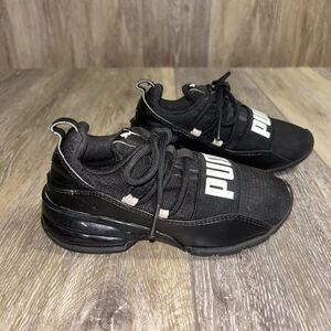 Puma Cell Regulate 194284-01 Black Running Sneakers Kids US Size 10.5C